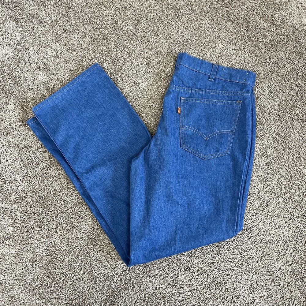 Levi's Orange Tab 547 Jeans Mens 35x30 Blue Stretch 80s Cowboy VTG